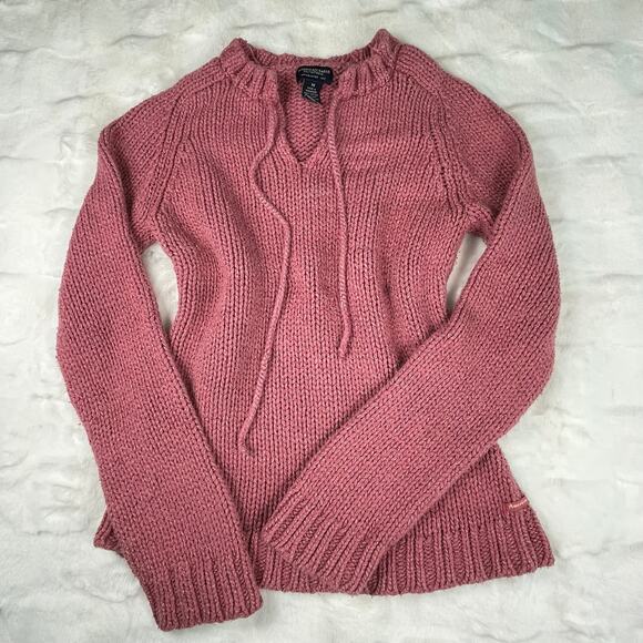 American Eagle Outfitters Sweaters - 🔥Vintage Y2K 2000s Chunky Knit American Eagle Outfitters Pink Pullover Sweater